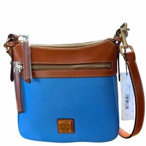 Dooney & Bourke Pebble Leather Crossbody 25 Bag, Vibrant Azure Blue, NWT
